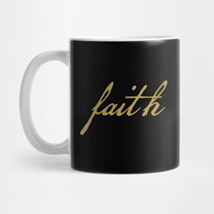 Gold Christmas Faith Minimal Typography Mug